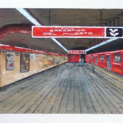 Barranca Del Muerto 40x120 Diptico 2008